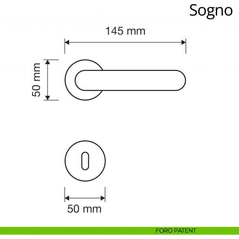 Maniglia Swarovski per porta Sogno Linea Calì disegno foro patent