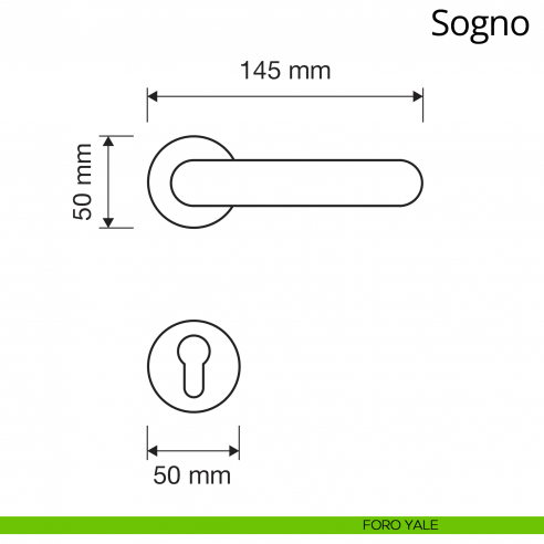 Maniglia Swarovski per porta Sogno Linea Calì disegno foro yale