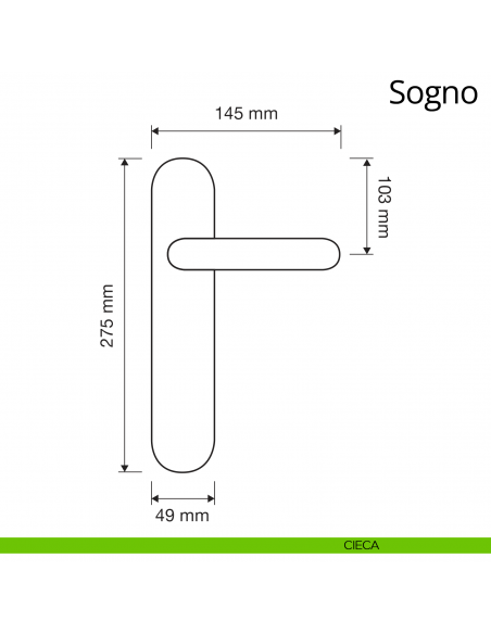 Maniglia Swarovski con placca per porta Sogno Linea Calì disegno cieca