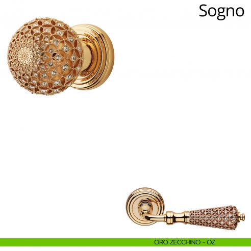 Pomolo Swarovski girevole per porta Sogno Linea Calì oro zecchino