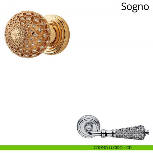 Pomolo Swarovski girevole per porta Sogno Linea Calì cromo lucido