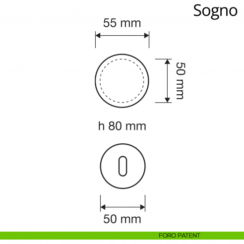 Pomolo Swarovski girevole per porta Sogno Linea Calì disegno foro patent