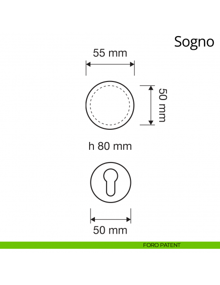 Pomolo Swarovski girevole per porta Sogno Linea Calì disegno foro yale