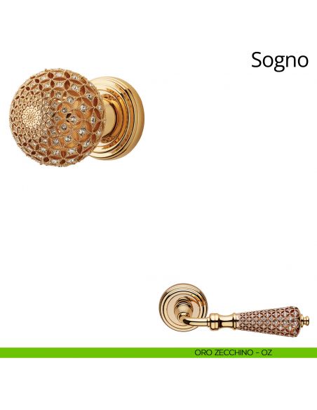 Pomolo Swarovski fisso per porta Sogno Linea Calì oro zecchino