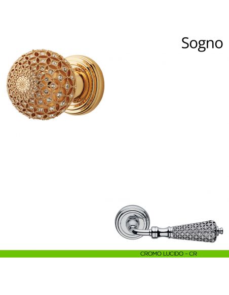 Pomolo Swarovski fisso per porta Sogno Linea Calì cromo lucido