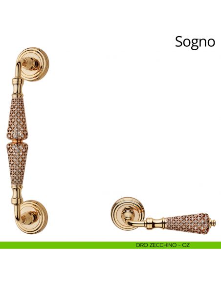 Maniglione Swarovski per porta Sogno Linea Calì oro zecchino