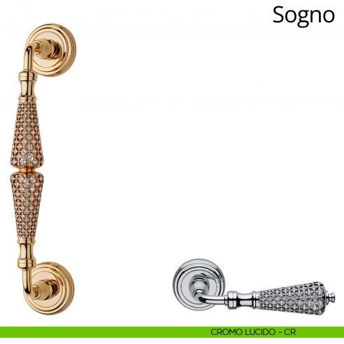 Maniglione Swarovski per porta Sogno Linea Calì cromo lucido