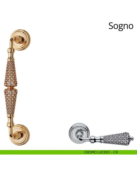 Maniglione Swarovski per porta Sogno Linea Calì cromo lucido