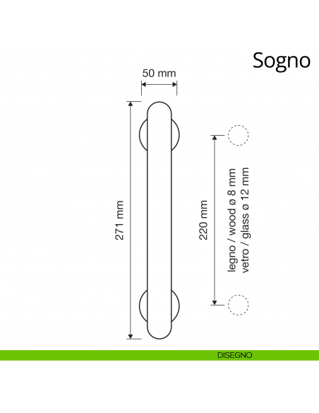 Maniglione Swarovski per porta Sogno Linea Calì disegno