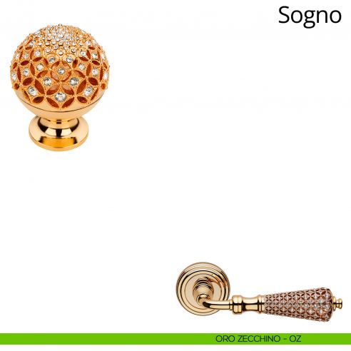 Pomolo Swarovski per mobile Sogno Linea Calì oro zecchino