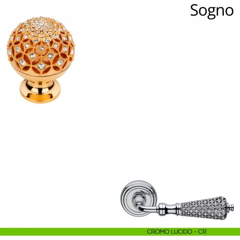 Pomolo Swarovski per mobile Sogno Linea Calì cromo lucido