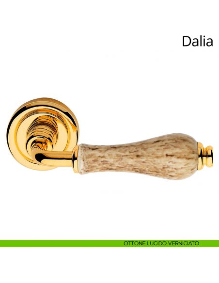 Maniglia porcellana maculata Dalia Linea Calì ottone lucido verniciato