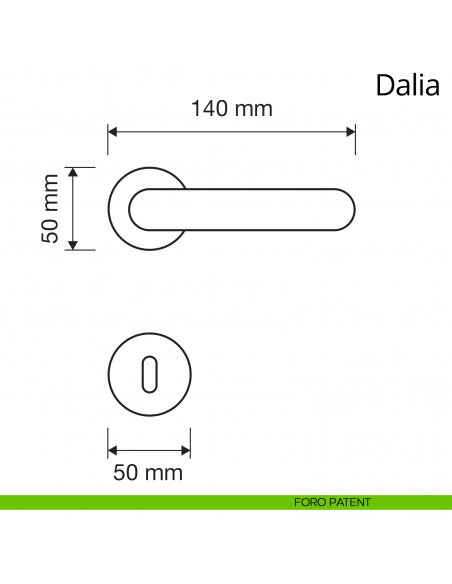 Maniglia porcellana maculata Dalia Linea Calì disegno foro patent