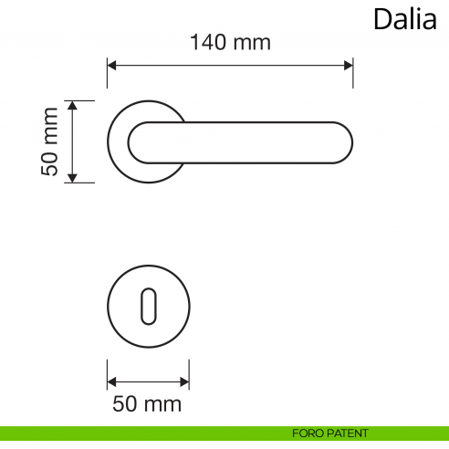 Maniglia porcellana bianca con fiori Dalia Linea Calì disegno foro patent