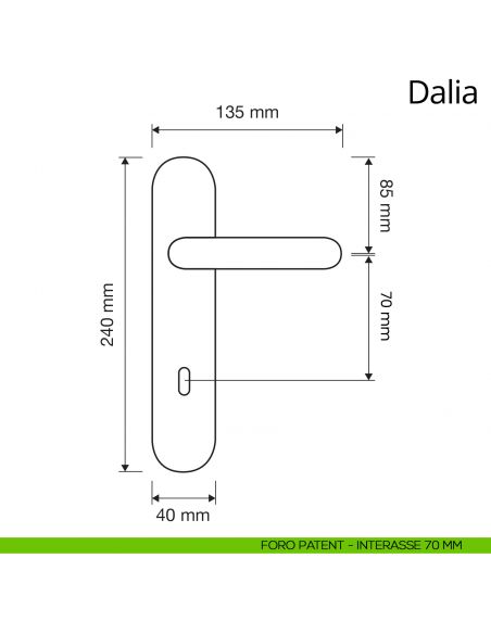 Maniglia porcellana avorio decorata con placca per porta Dalia Linea Calì disegno foro patent 70