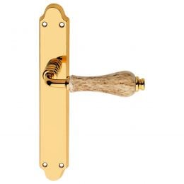 Maniglia porcellana maculata con placca per porta Dalia Linea Calì