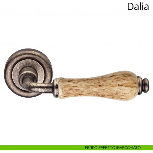 Maniglia porcellana maculata Dalia Linea Calì ferro effetto invecchiato