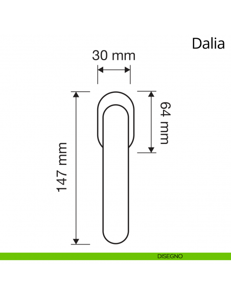 Maniglia con porcellana bianca per finestra martellina DK Dalia Linea Calì disegno