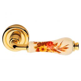 Maniglia porcellana avorio decorata Dalia Linea Calì