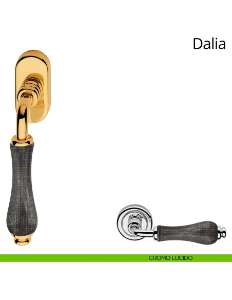 Maniglia con porcellana denim per finestra martellina DK Dalia Linea Calì cromo lucido