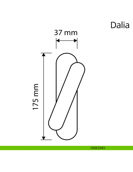 Maniglia porcellana bianca per finestra cremonese Dalia Linea Calì disegno