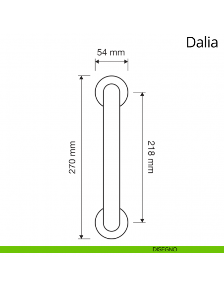 Maniglione porcellana bianca per porta Dalia Linea Calì disegno