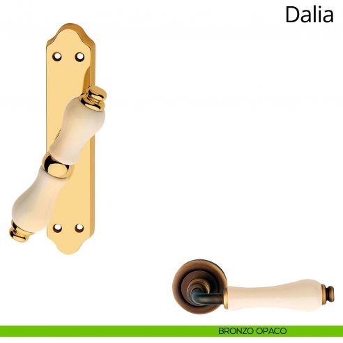 Maniglia porcellana avorio per finestra cremonese Dalia Linea Calì bronzo opaco