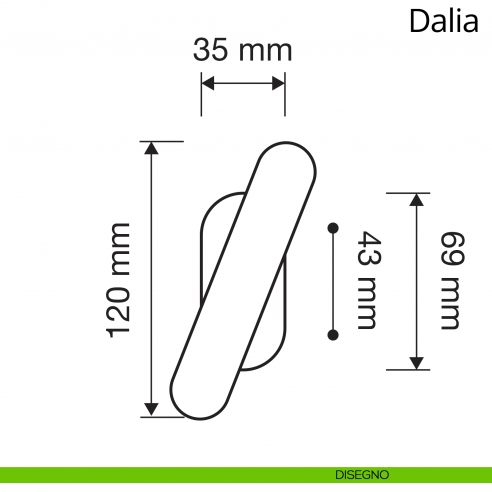 Maniglia porcellana avorio per finestra martellina Dalia Linea Calì disegno