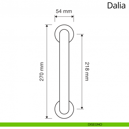 Maniglione porcellana avorio per porta Dalia Linea Calì disegno