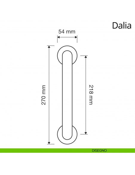 Maniglione porcellana avorio per porta Dalia Linea Calì disegno