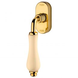 Maniglia porcellana avorio per finestra martellina DK antintrusione Dalia Linea Calì