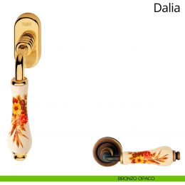 Maniglia porcellana avorio decorata per finestra martellina DK antintrusione Dalia Linea Calì 2