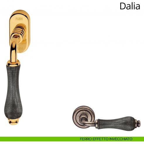 Maniglia porcellana denim per finestra martellina DK antintrusione Dalia Linea Calì ferro effetto invecchiato