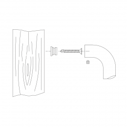 Kit fissaggio maniglione singolo per porte in legno Fimet Inox