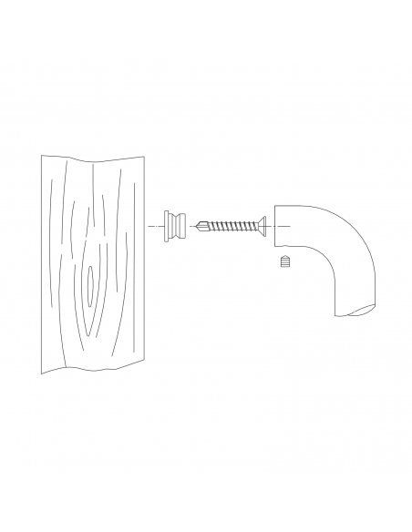 Kit fissaggio maniglione singolo per porte in legno Fimet Inox