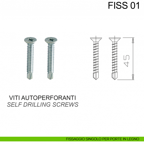 Kit fissaggio maniglione singolo per porte in legno Fimet Inox disegno viti