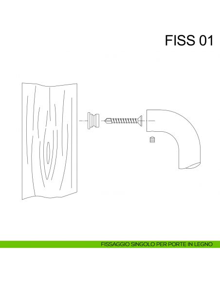 Kit fissaggio maniglione singolo per porte in legno Fimet Inox disegno