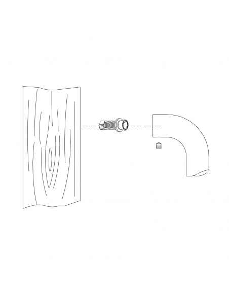 Kit fissaggio maniglione singolo non passante per porte in legno Fimet Inox