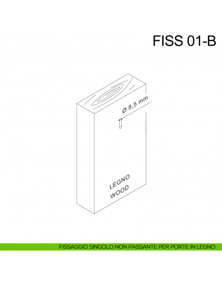 Kit fissaggio maniglione singolo non passante per porte in legno Fimet Inox disegno