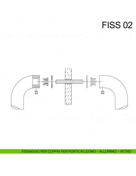 Kit fissaggio accoppiato per maniglioni Fimet Inox