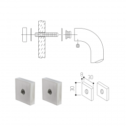 Kit fissaggio passante per maniglione singolo Fimet Inox