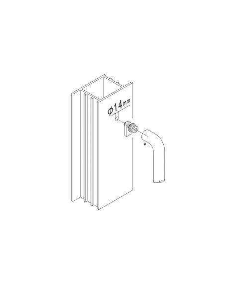 Kit fissaggio maniglione singolo per porte in alluminio con profilo monocamera Fimet Inox