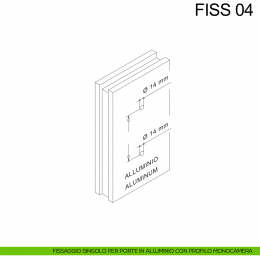Kit fissaggio maniglione singolo per porte in alluminio con profilo monocamera Fimet Inox 2