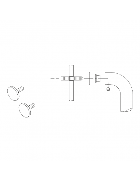 Kit fissaggio maniglione singolo M6 per porte in vetro Fimet Inox