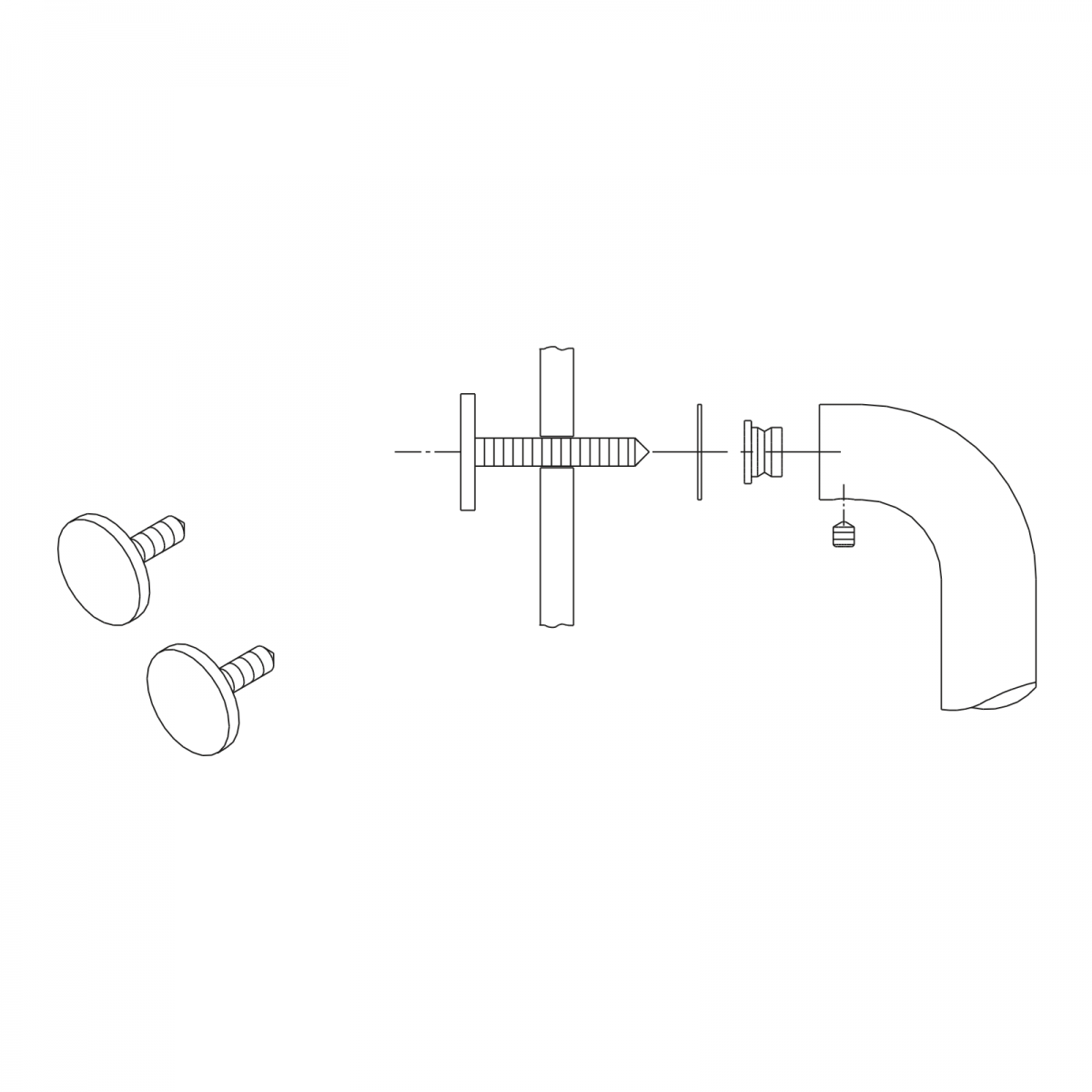 FIP, Pair Of Square Glass Door Handles, 5 X 5 X 6 Mm, With 3M Adhesives