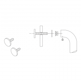 Kit fissaggio maniglione singolo M8 per porte in vetro Fimet Inox