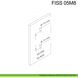 Kit fissaggio maniglione singolo M8 per porte in vetro Fimet Inox 2