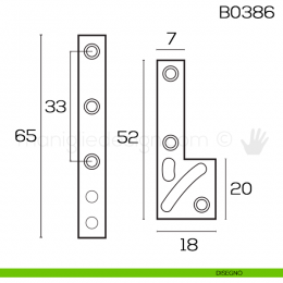 Cerniera a perno eccentrico per mobili 65 mm B0386 2