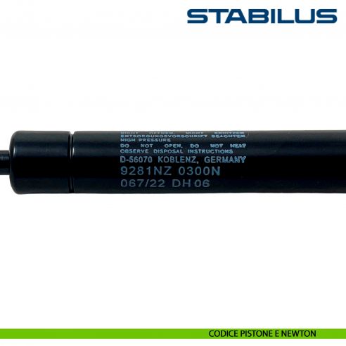 Pistone Stabilus Lift-o-Mat 300 Newton per movimento Vela Effegibrevetti
