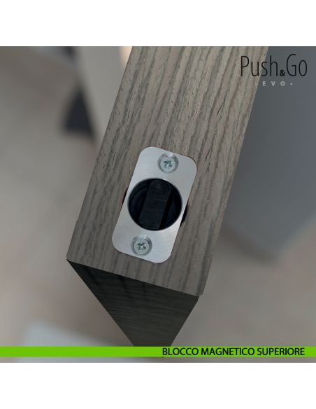 Sistema di blocco magnetico Push & Go Evo Celegon per porte a doppia anta